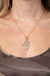 L.A. STEIN Diamond Hamsa Necklace in Rose Gold