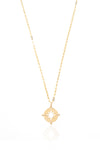 L.A. STEIN Gold Compass Medallion Necklace
