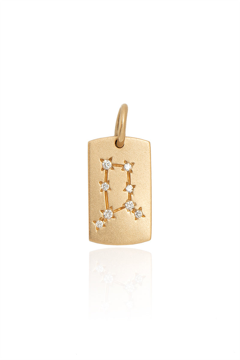 Mini Diamond Constellation ID Tag in Yellow Gold