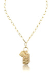 L.A. STEIN Jumbo Paperclip Chain Necklace in Yellow Gold