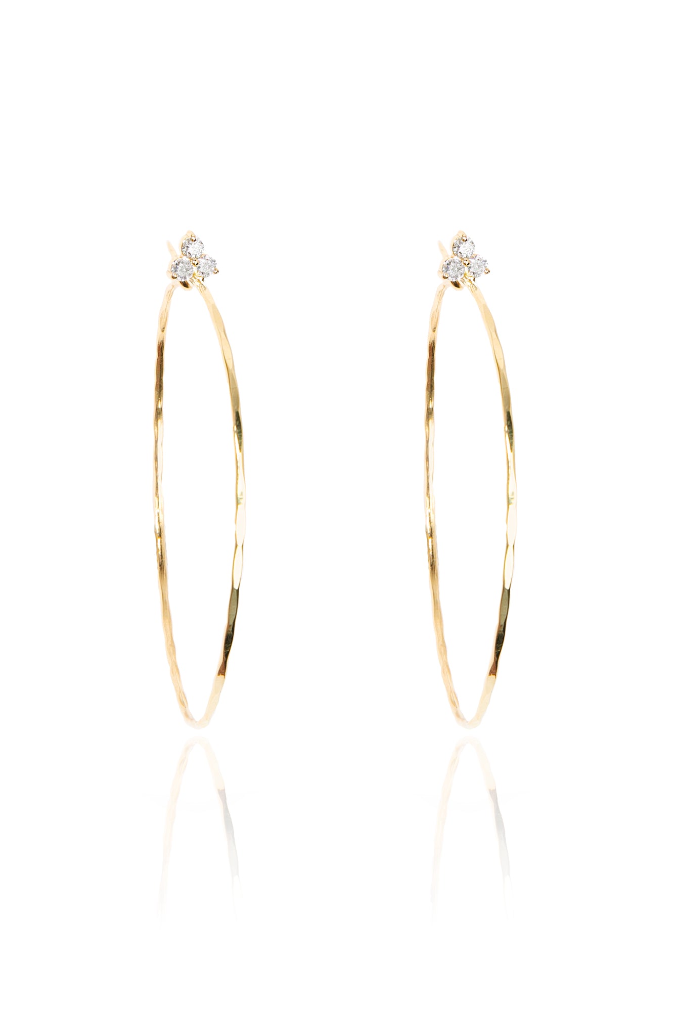 L.A. STEIN Diamond Fleurette Medium Hoops