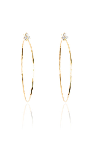 L.A. STEIN Diamond Fleurette Medium Hoops