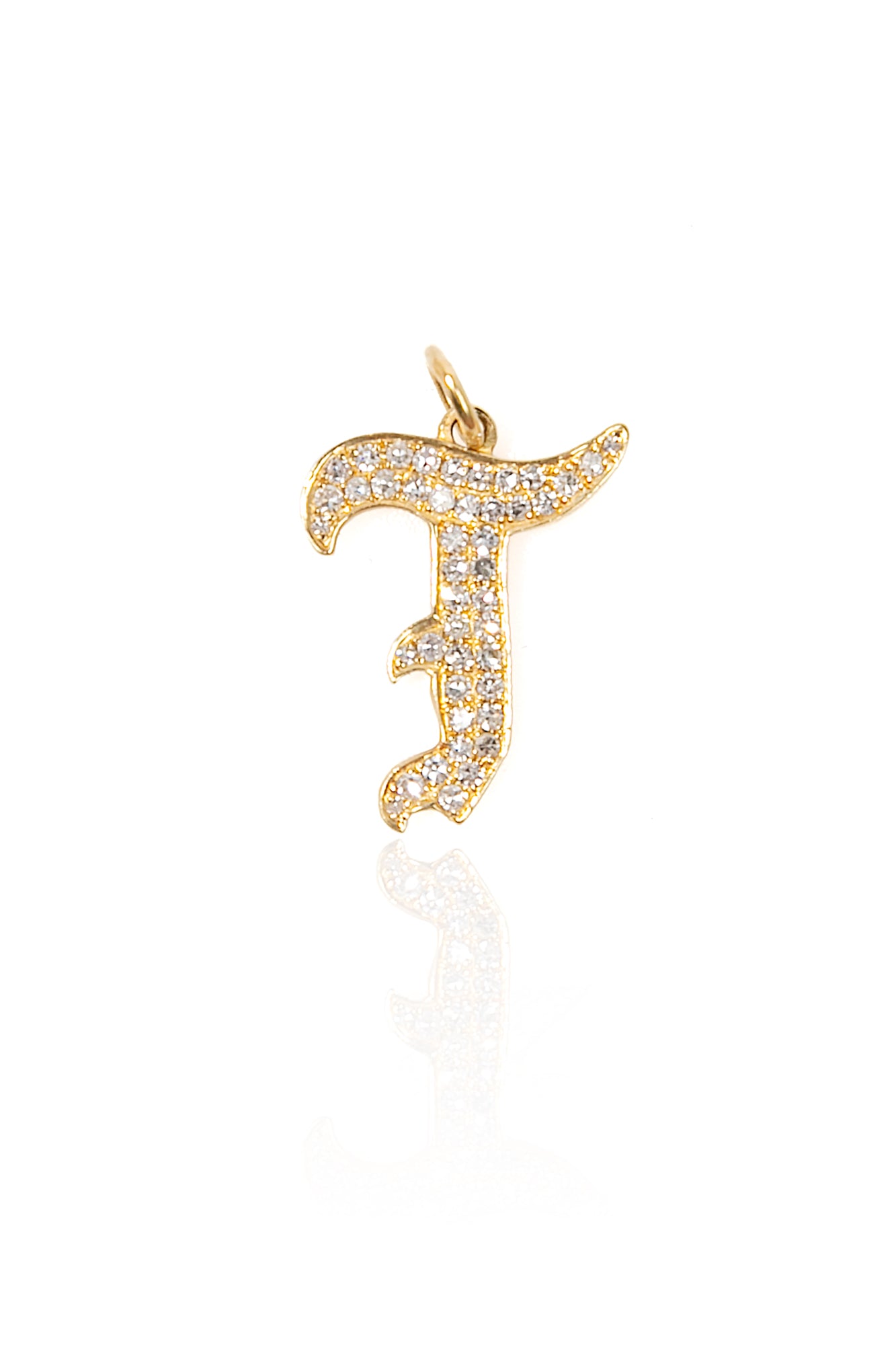 Gothic Initial Diamond Pavé Pendant