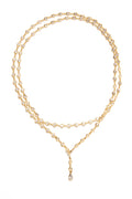 L.A. STEIN White Sapphire Chain Necklace in Yellow Gold