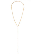 L.A. STEIN White Sapphire Chain Necklace in Yellow Gold