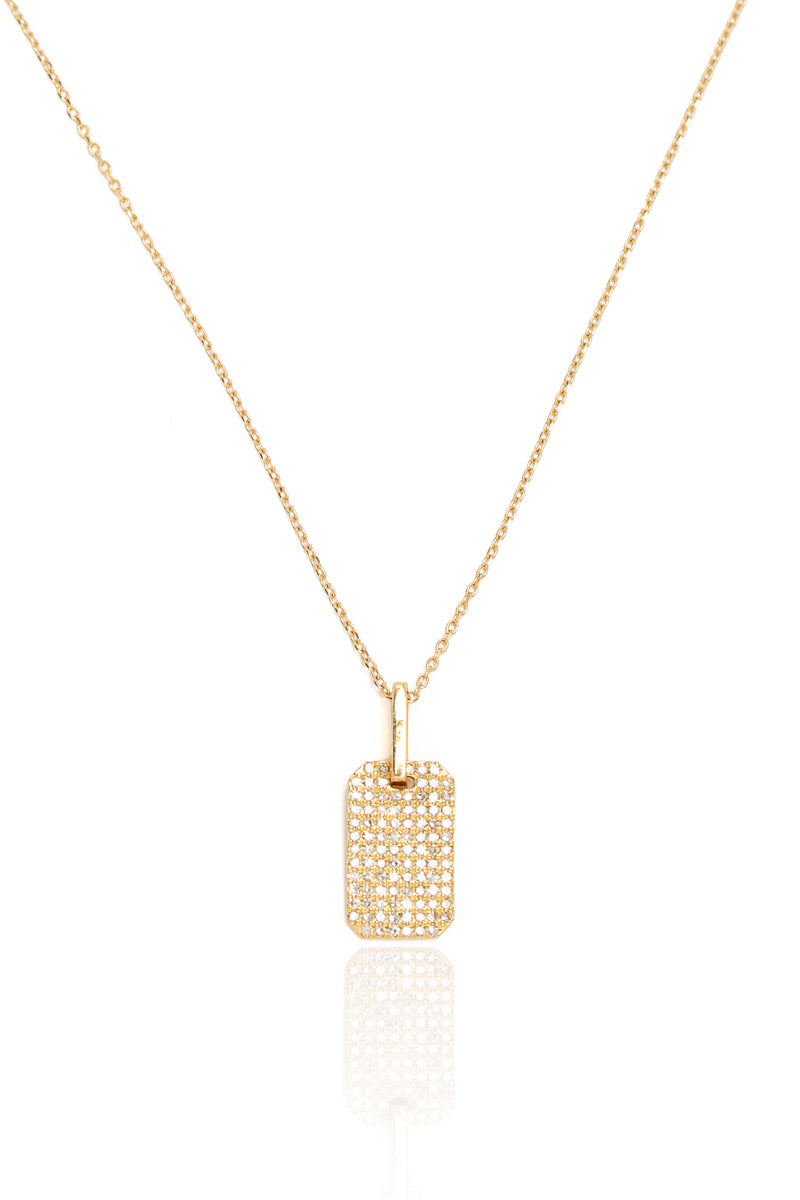 L.A. STEIN Mini Pavé Diamond ID Tag