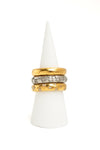 L.A. STEIN Platinum Handmade Band Ring with Vintage Diamonds