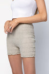 LA BOTTEGA DI BRUNELLA Elasticated Linen Biker Short in Naturale