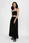 LA BOTTEGA DI BRUNELLA Spacca Garzata Linen Pant in Nero