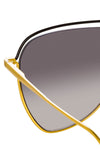 LINDA FARROW Alma Aviator Sunglasses in Yellow Gold