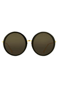 LINDA FARROW Kew Round Sunglasses in Black
