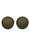 LINDA FARROW Kew Round Sunglasses in Black