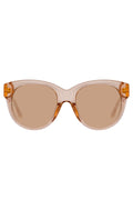 LINDA FARROW Madi Oversized Sunglasses in Peach