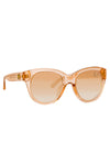 LINDA FARROW Madi Oversized Sunglasses in Peach