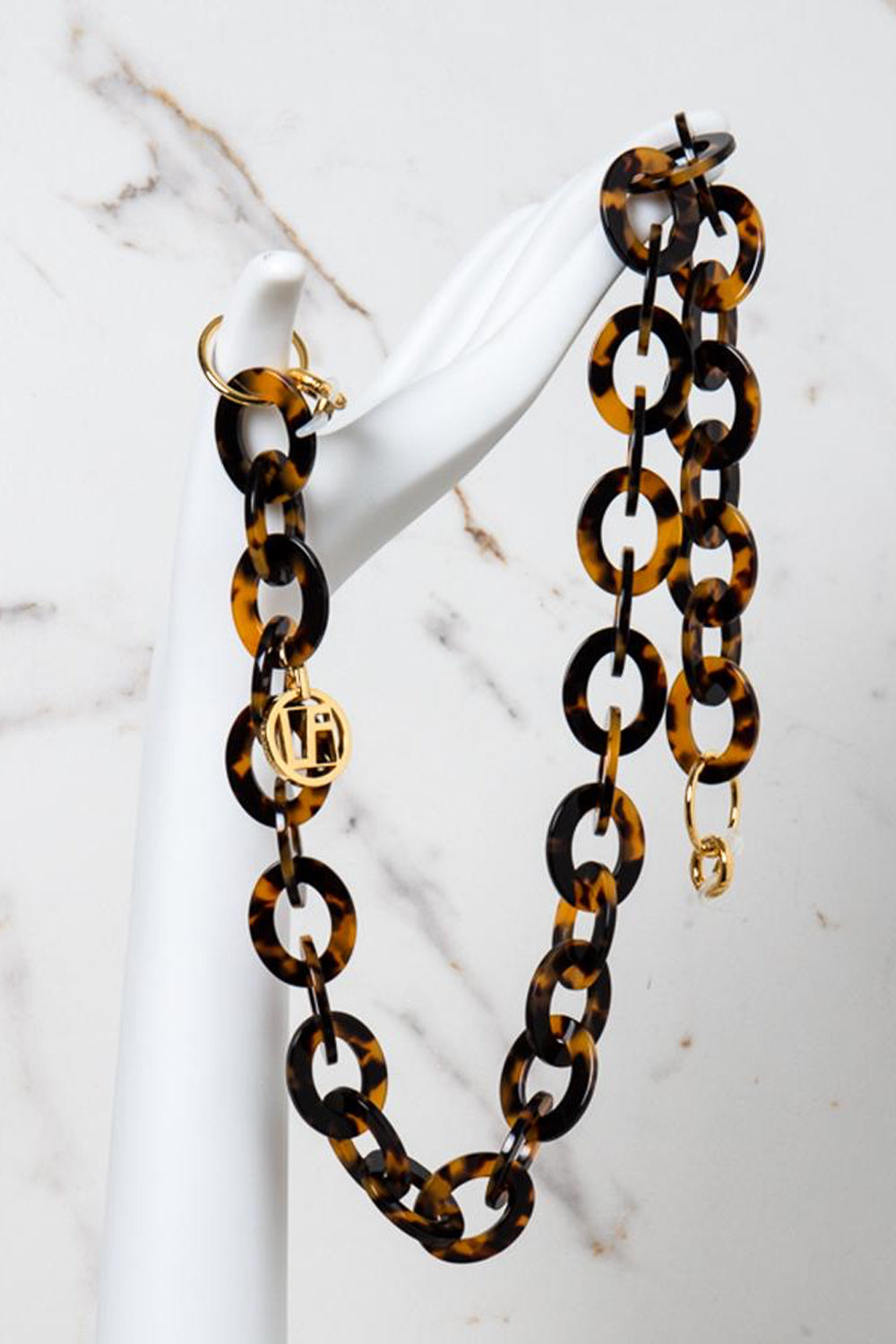 Oval Link Acetate Chain in Tortoise Shell