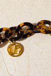 LINDA FARROW Oval Link Acetate Chain in Tortoise Shell