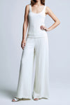 L'AGENCE Crawford Wide Leg Pant in Ivory