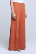 L'AGENCE The Campbell High Rise Wide Leg Pant in Rust