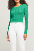 L'AGENCE Aceline Pullover Sweater in Amazon Green