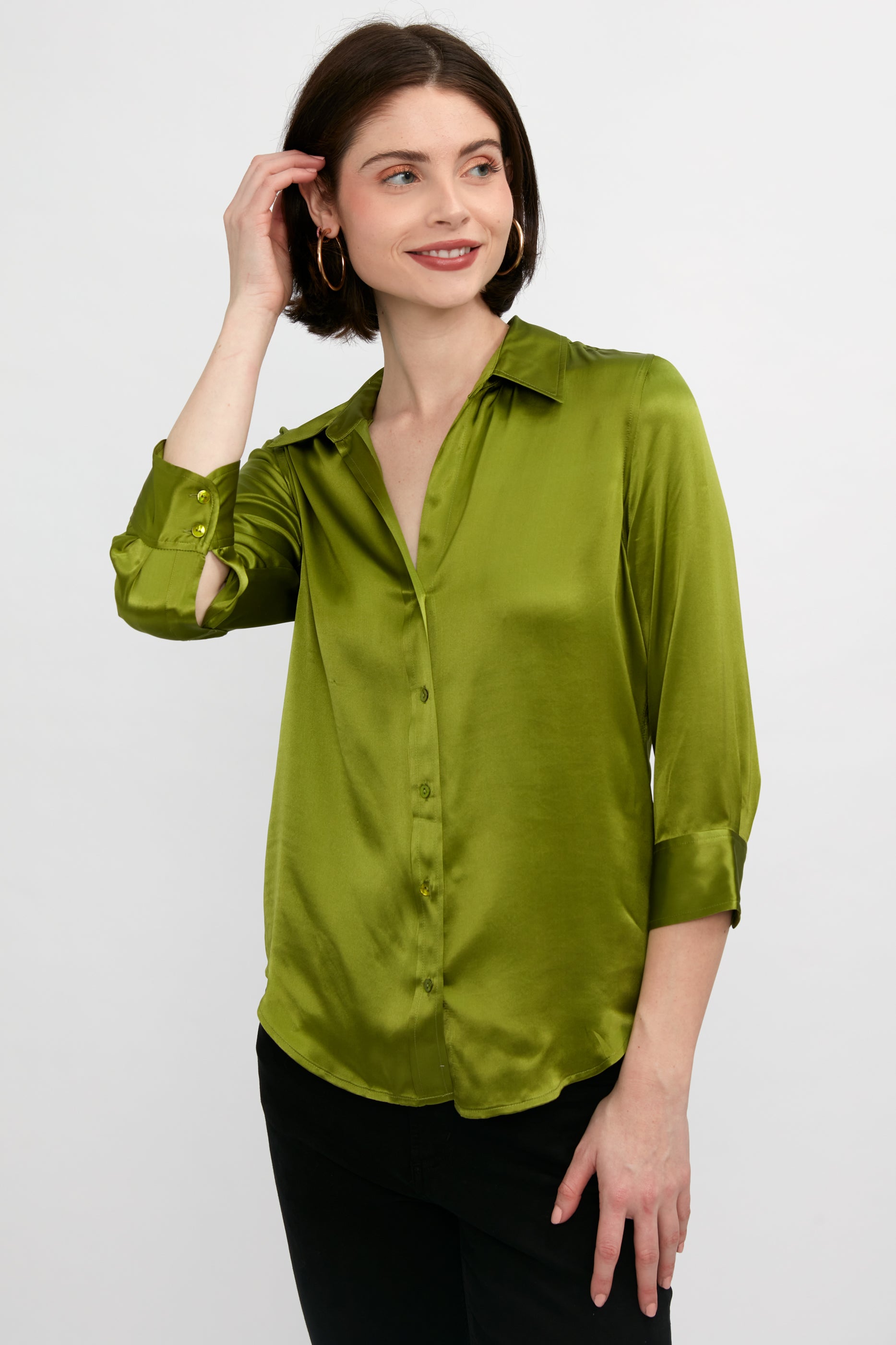 L'AGENCE Dani Blouse in English Ivy