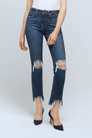 L'AGENCE High Line Skinny Jean in Destroyed Encina