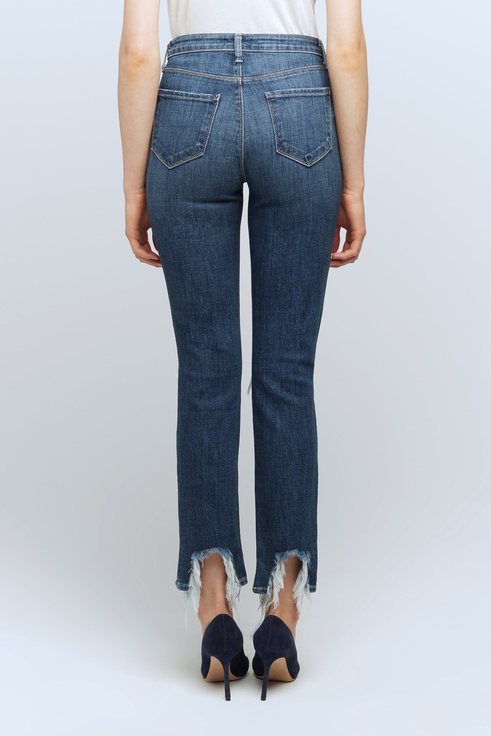 L'AGENCE High Line Skinny Jean in Destroyed Encina