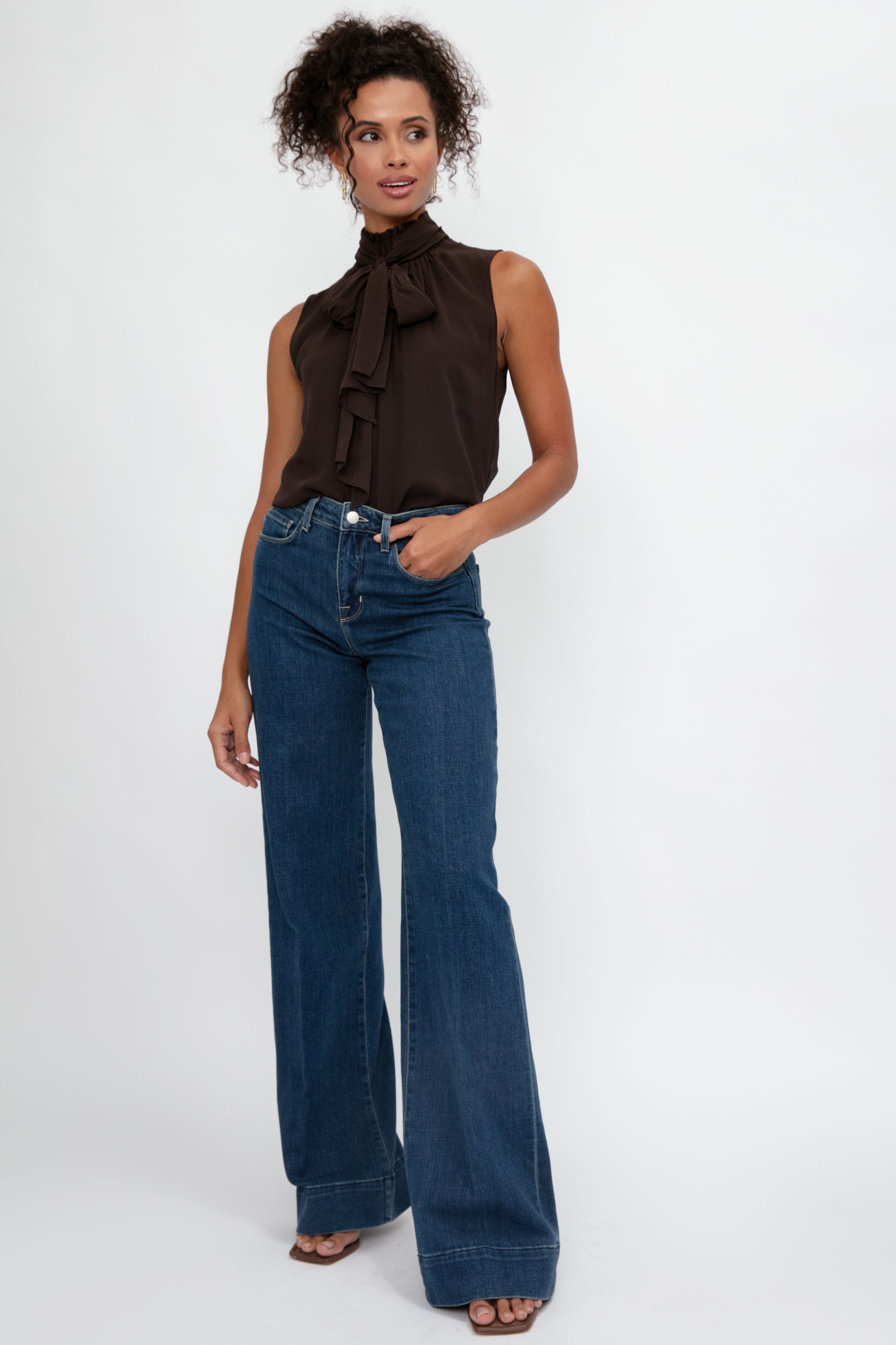 Madden High Rise Wide Leg Jean in Durango