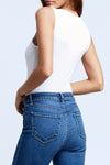 L'AGENCE Molly Square Neck Bodysuit in White