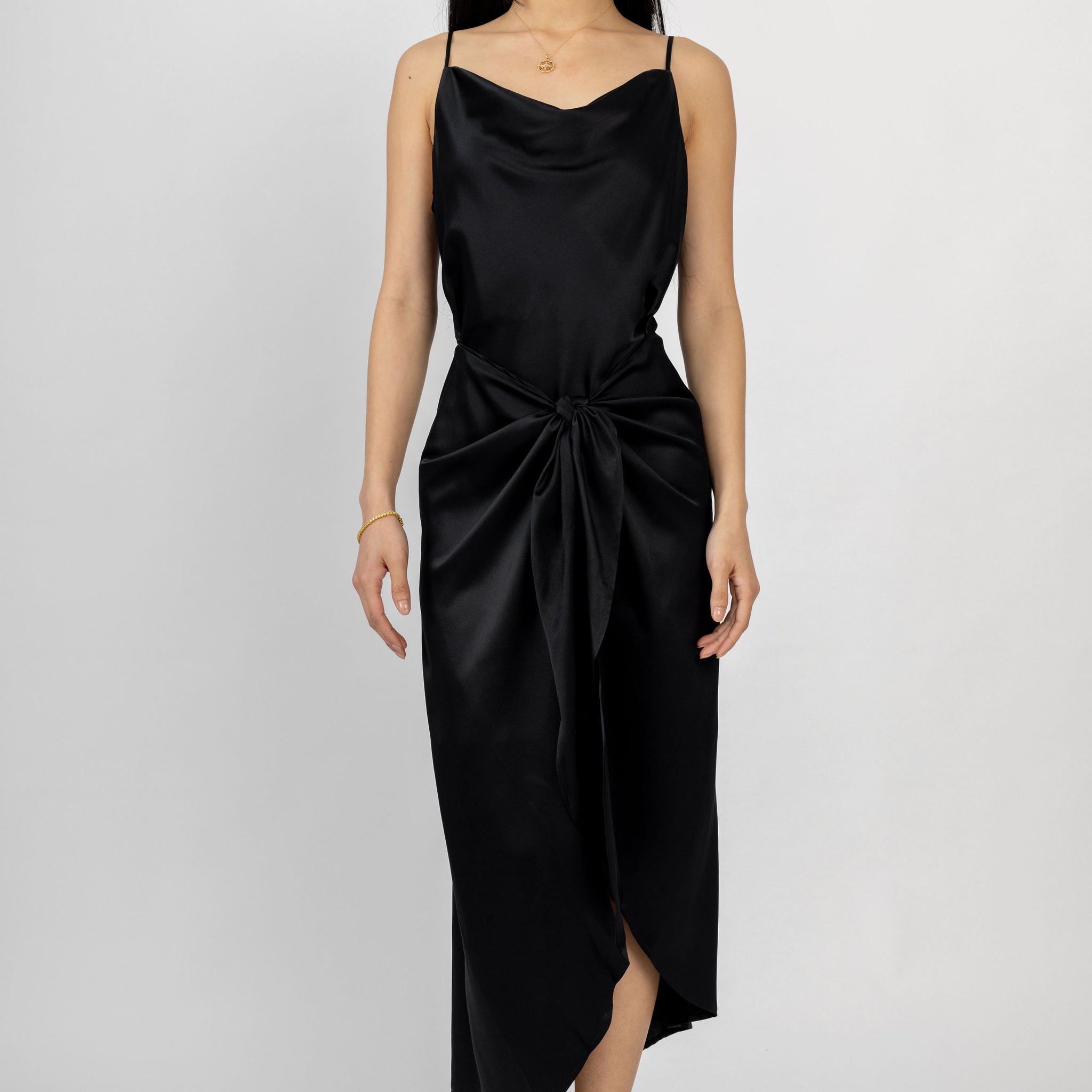 L'Agence Rose Silk Wrap Dress | Black | T. Boutique L'Agence Rose Silk Wrap Dress | Black | T. Boutique