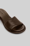 MARSÈLL Spilla Leather Kitten Heel Sandal in Chocolate