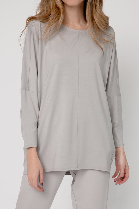 MAX MARA LEISURE Novara Jersey Top in Light Grey