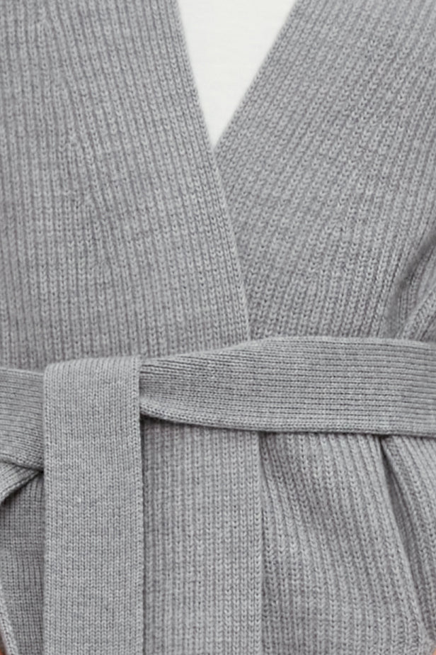 MAX MARA LEISURE Uruguay Knitted Waistcoat in Medium Grey