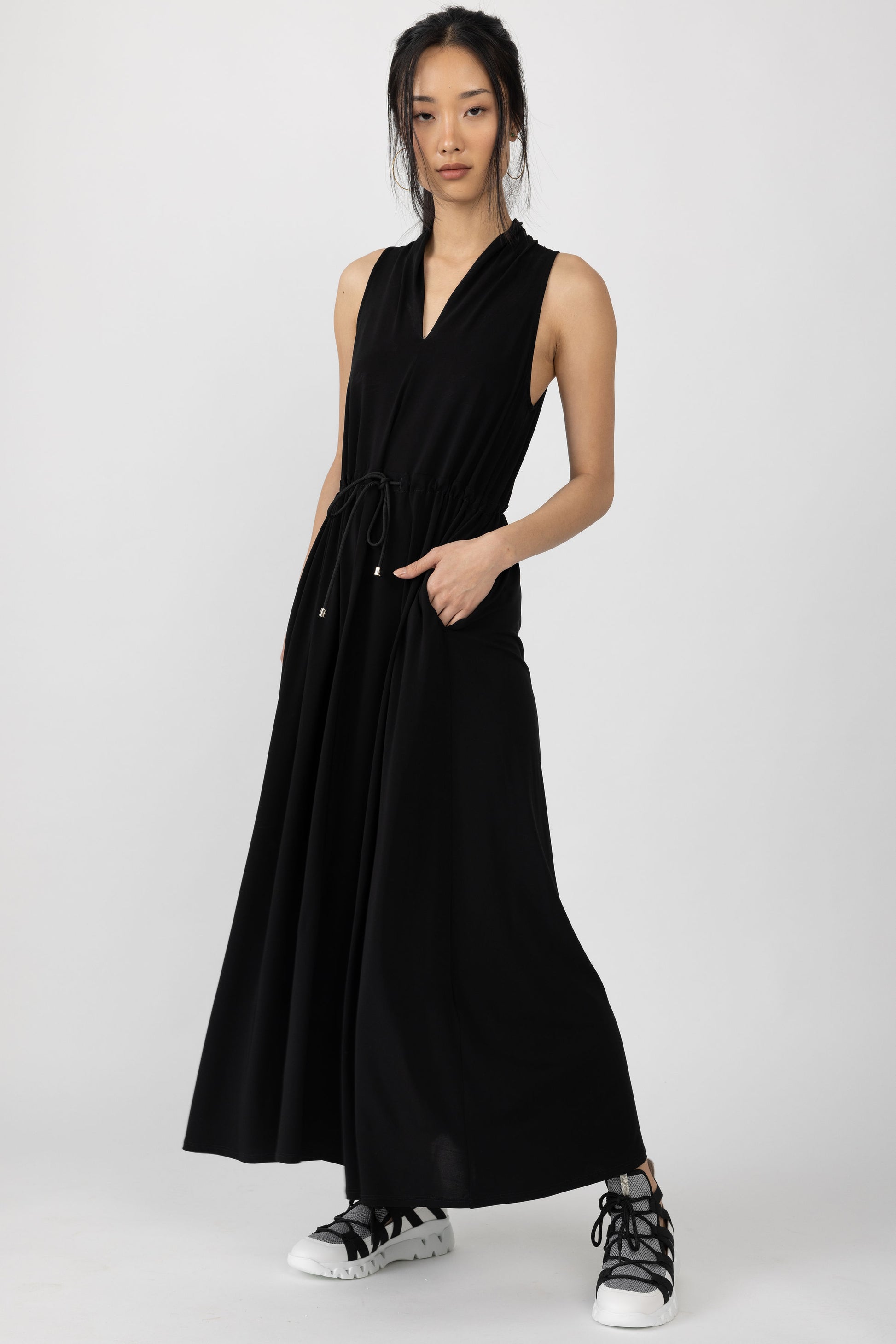 MAX MARA LEISURE Zitto Knit Jersey Dress in Black