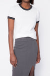 NSF Corin Ringer Baby Tee in White