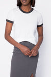 NSF Corin Ringer Baby Tee in White