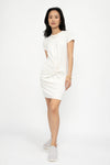 NSF Kaden Twisted Knot Tee Dress in Soft White