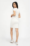 NSF Kaden Twisted Knot Tee Dress in Soft White