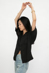 NSF Marks Short Sleeve Button Up Shirt in Black