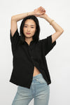 NSF Marks Short Sleeve Button Up Shirt in Black