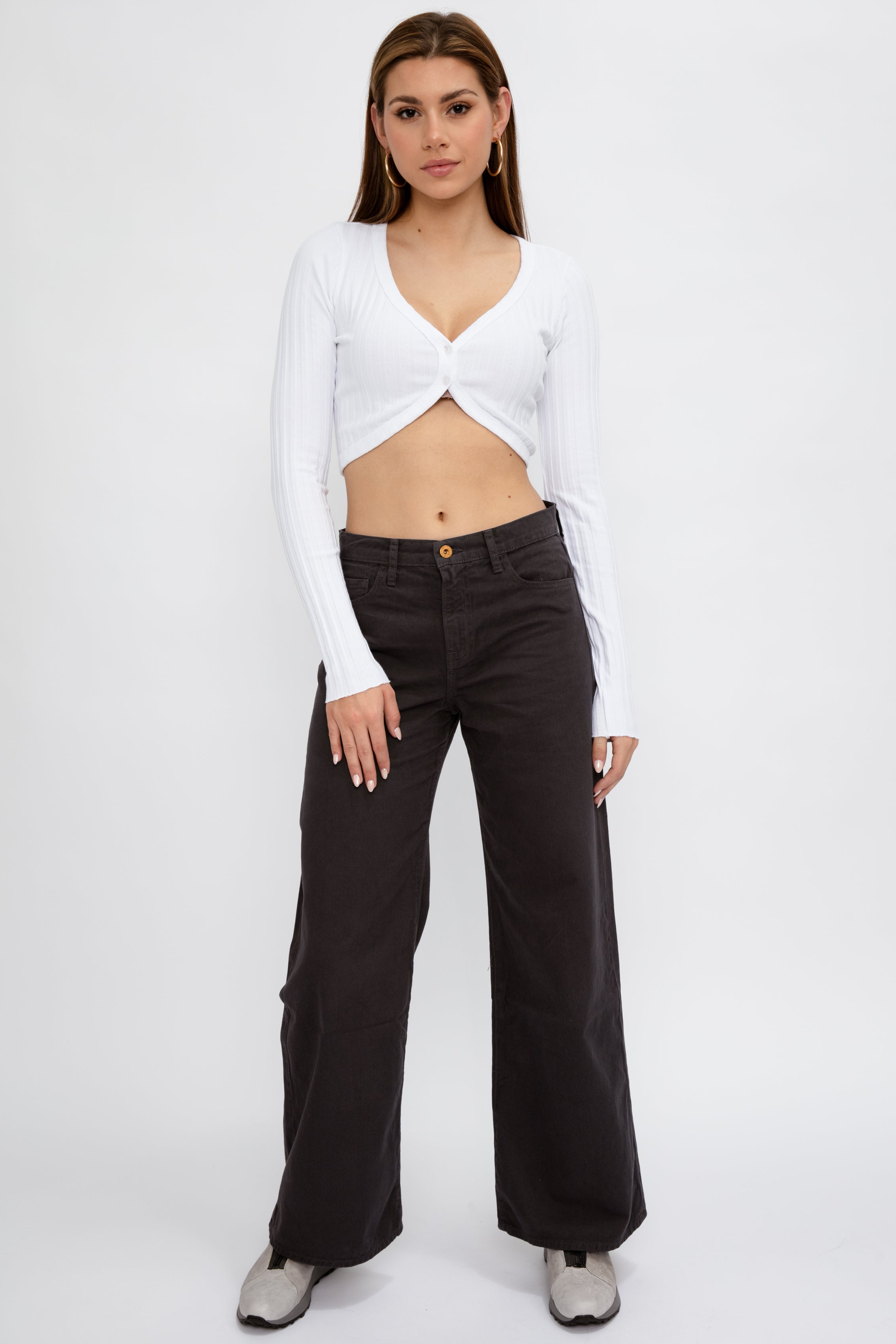 Selena Wide Leg Pant in Pigment Black