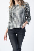 NSF Maria Long Sleeve Tunic in Ivory Plaid