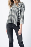 NSF Maria Long Sleeve Tunic in Ivory Plaid