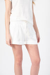 NSF Salma Pleated Shorts in Soft White