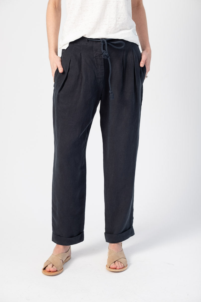 NSF Viola Pleated Trouser Pant in Midnight