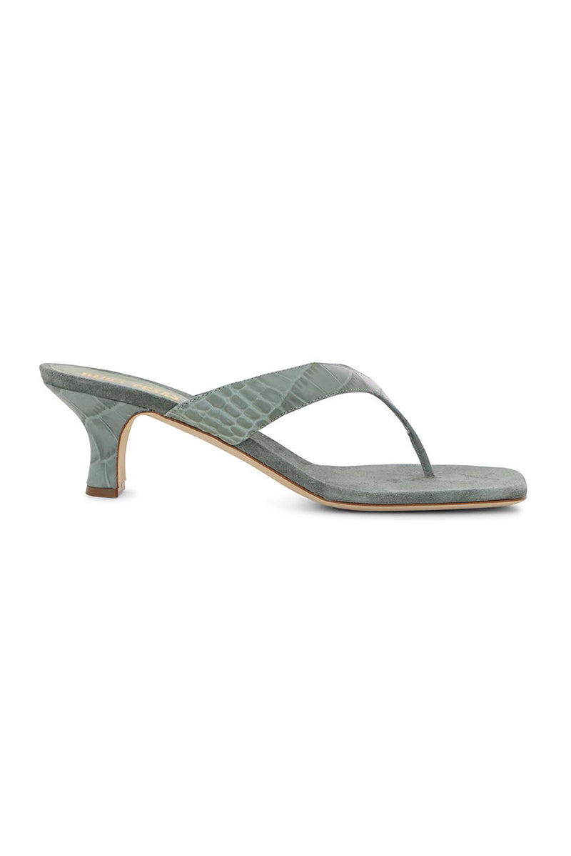 Portofino Thong Mule in Agave Militaire