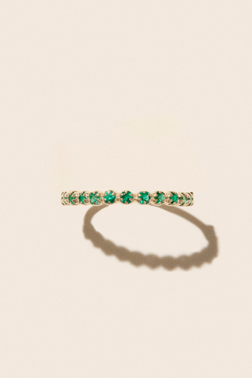 PASCALE MONVOISIN Ava N°2 Ring with Emeralds in Yellow Gold