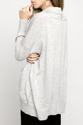PAYCHI GUH Collared Cardigan in Pale Heather Grey