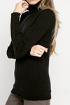 PAYCHI GUH Cozy Luxe Funnel Sweater in Black