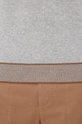 PESERICO Cashmere Silk Sweater in Grey Melange and Sepia