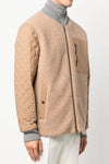 PESERICO Jersey Bomber Jacket in Sepia and Grey